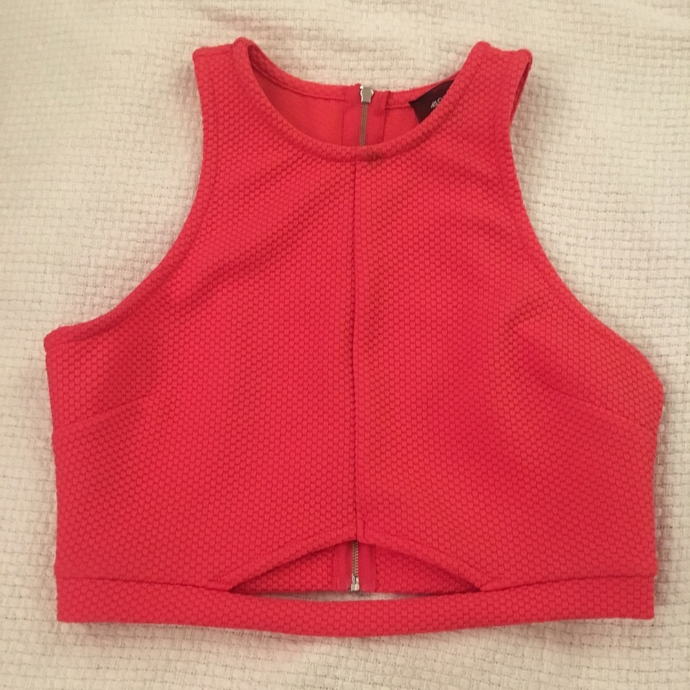 Zipper-back Crop Top